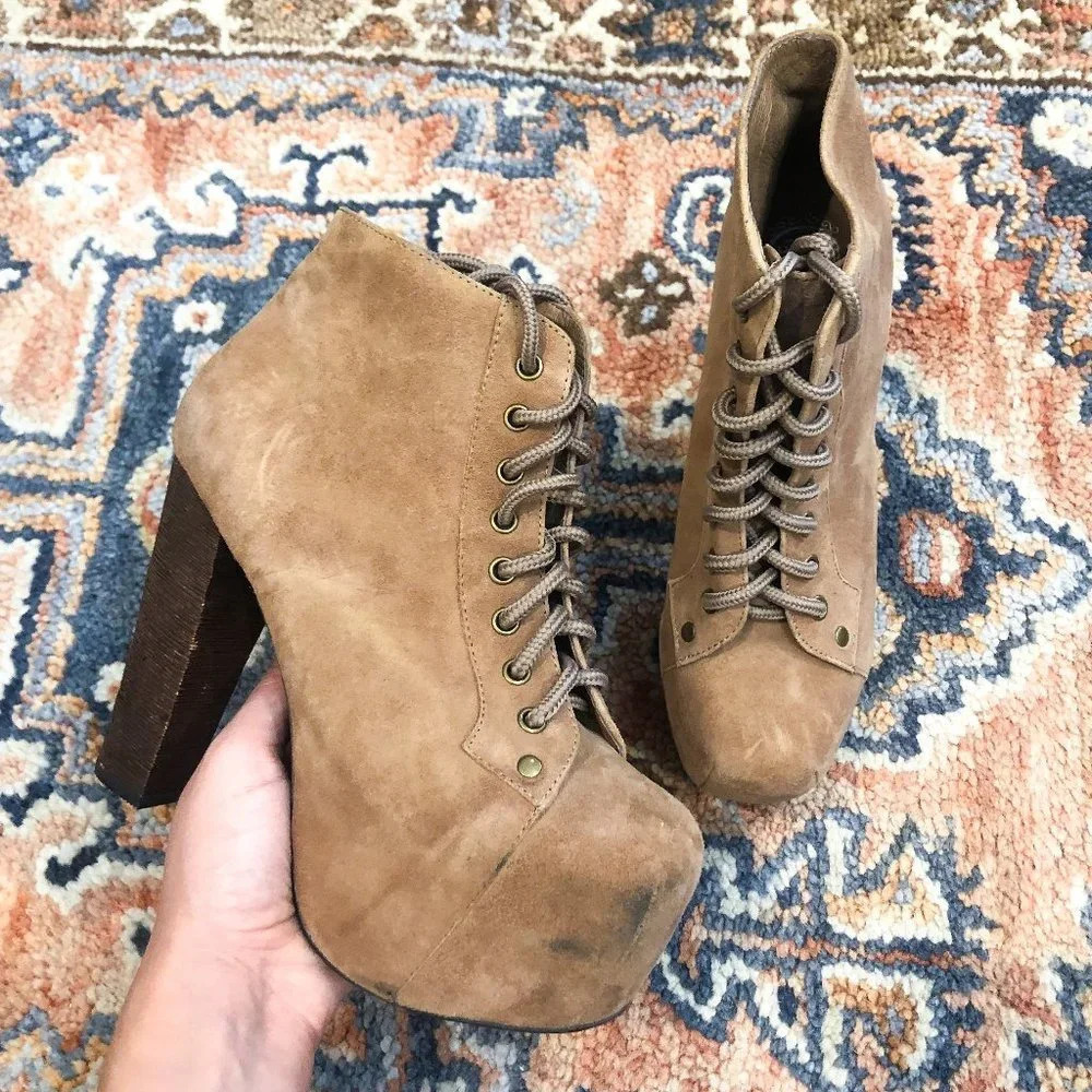 Jeffrey Cambell Havana Platform Lace Up Booties 6